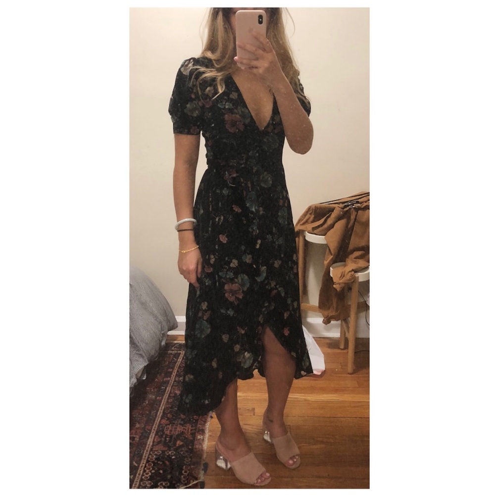 Wrap-tie floral dress